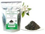 Greenhilltea Premium Bulk Tea, Organic Jasmine Green Tea loose leaf Tea- 4 Oz Bag