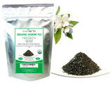 Greenhilltea Premium Bulk Tea, Organic Jasmine Green Tea loose leaf Tea- 4 Oz Bag
