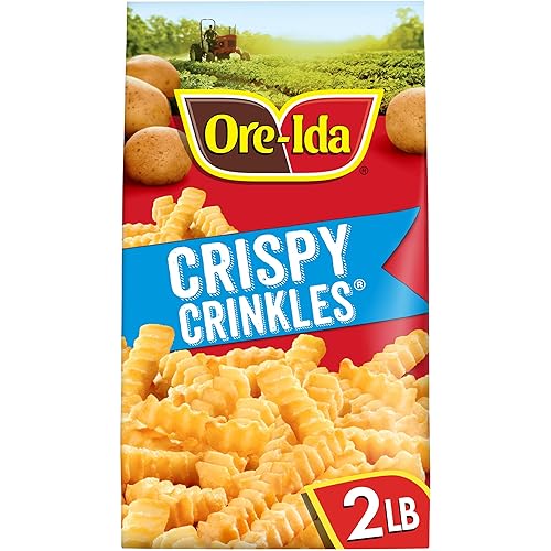 Ore-Ida Crispy Crinkles French Fried Frozen Potatoes, 1 Bag, for Easy Snacks and Dinner Sides, Gluten-Free, 32 oz
