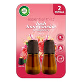 Air Wick Essential Mist Refill, 2 ct, Lush Honeysuckle & Raspberry, Essential Oils Diffuser, Air Freshener