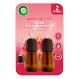 Air Wick Essential Mist Refill, 2 ct, Lush Honeysuckle & Raspberry, Essential Oils Diffuser, Air Freshener