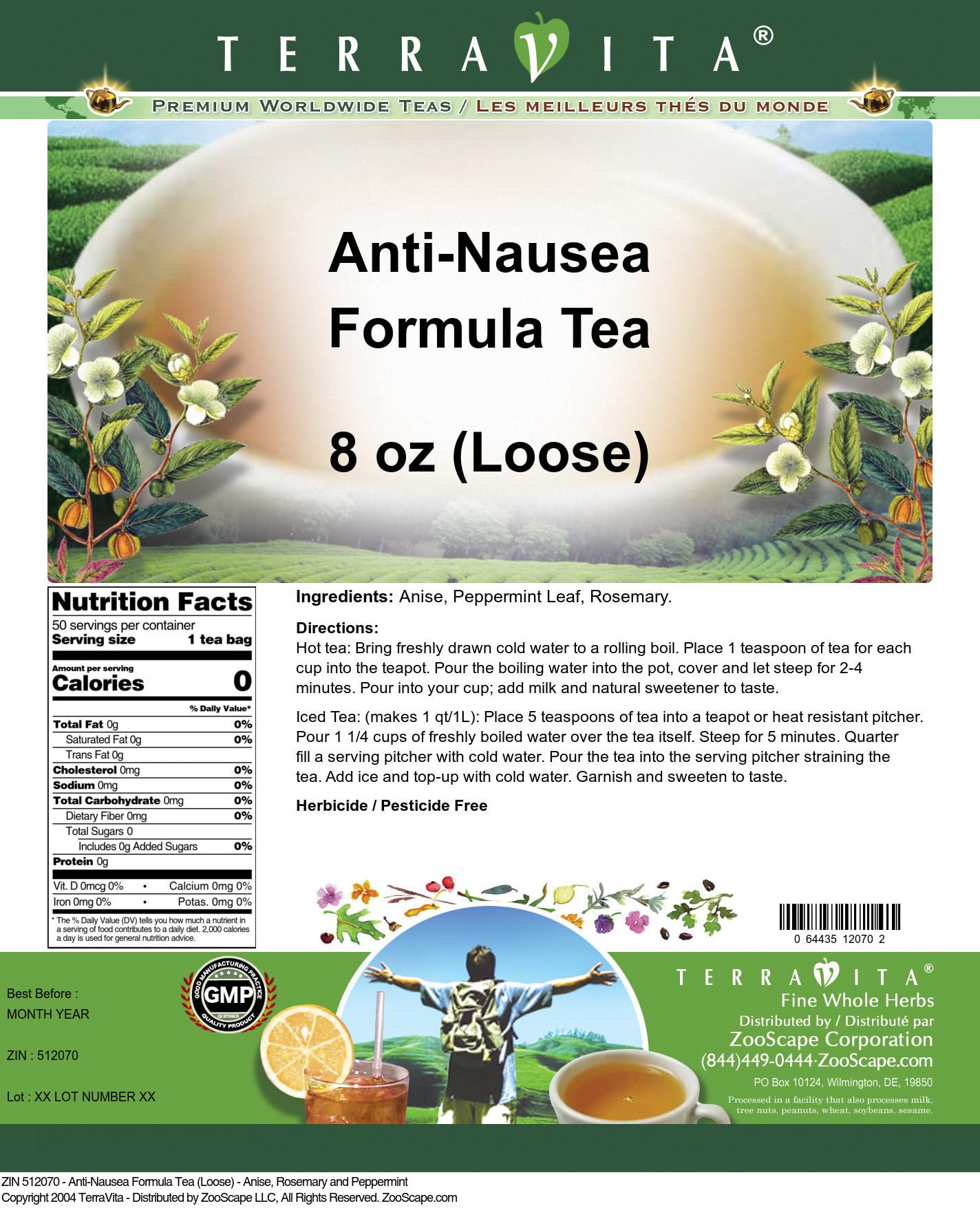 Anise, Rosemary and Peppermint Formula Tea (Loose) (8 oz, ZIN: 512070) - 3 Pack
