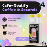 Superlost Coffee Concentrate Instant Coffee Freeze Dried 16 Servings 100mg Caffeine Per Shot Cold Brew Concentrate for Hot or Iced Coffee Instant