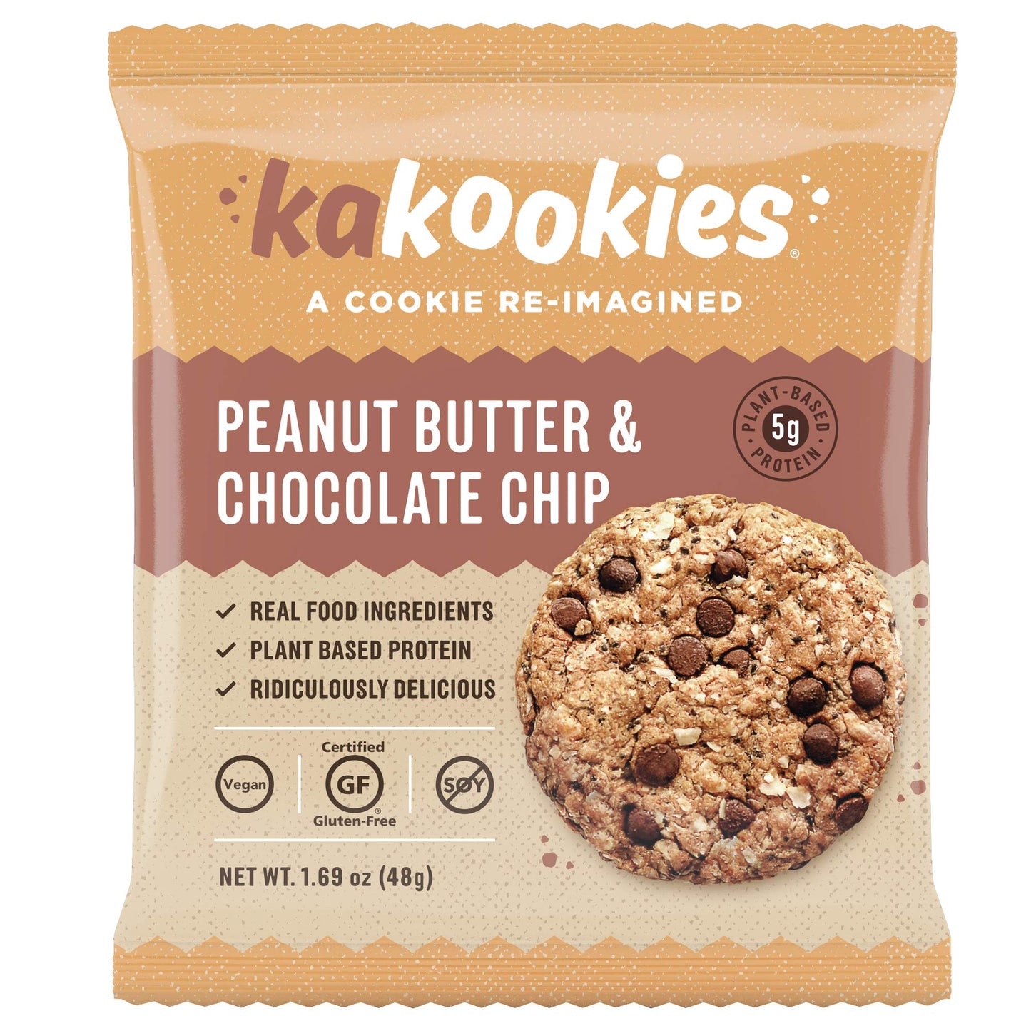 Kakookies A Cookie Re-Imagined, Peanut Butter (Box of 12 Cookies), Soft-Baked, Plant-Based, Dairy Free, Gluten Free, Vegan