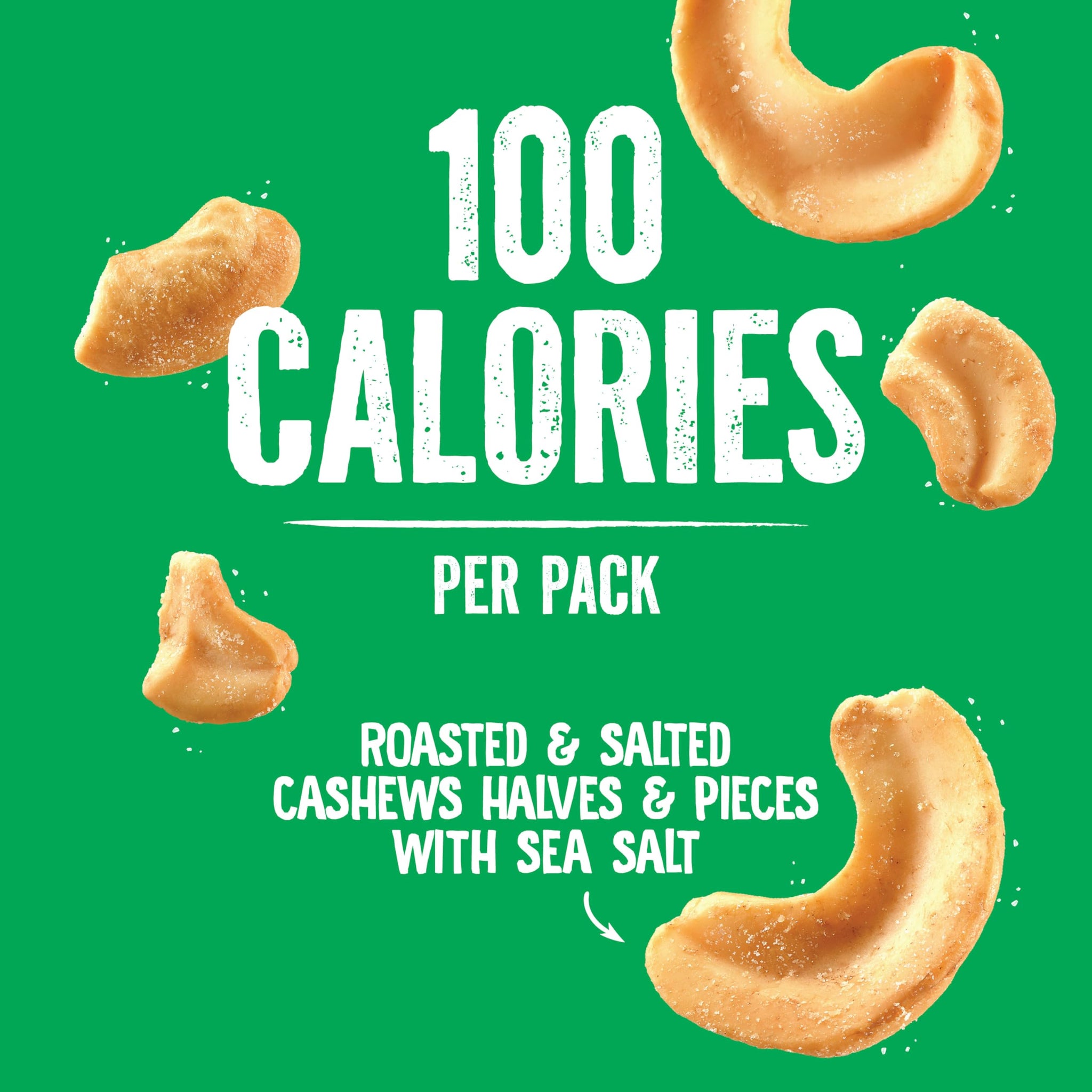Emerald Nuts Roasted and Salted Cashews 7ct (1-Pack), 100-Calorie Individual Packs, Plant-Based Protein, Kosher Certified, Non-GMO, Contains No