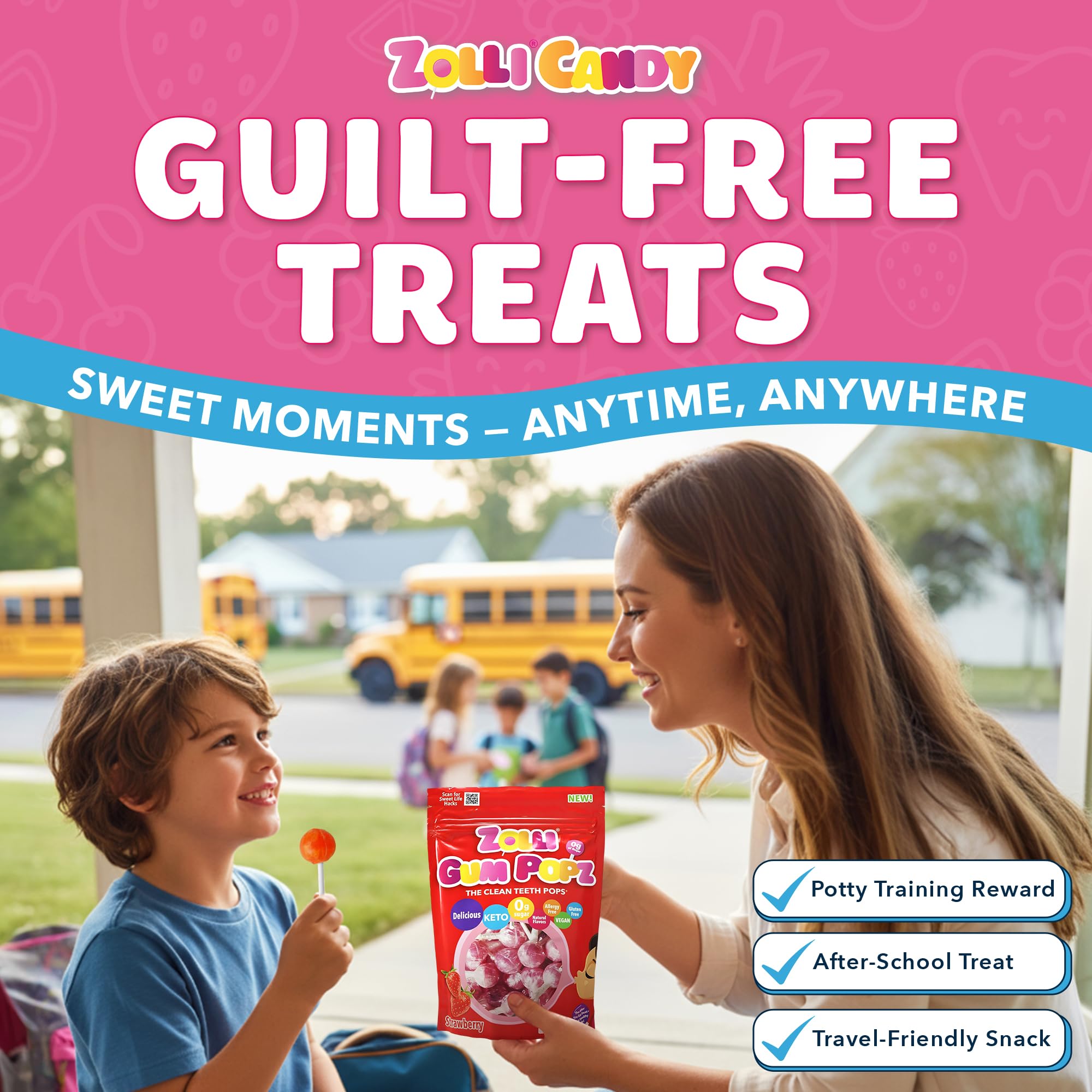 Zollipops GUM Popz 5.6oz Resealable Pouch - Enjoy a Burst of Flavor with Gum in a Convenient Resealable Pouch