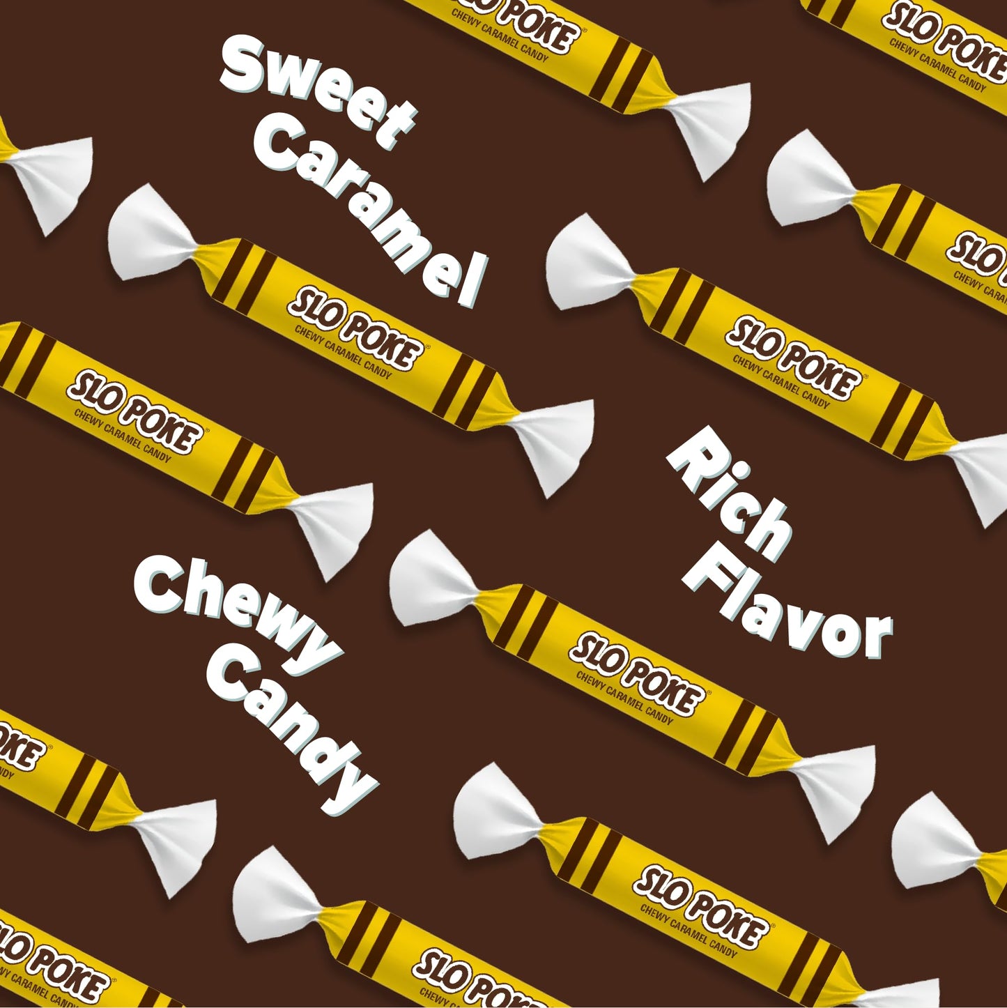 Atkinson's Slo Poke Chewy Caramel Fun Size Candy 0.35oz 130ct Tub