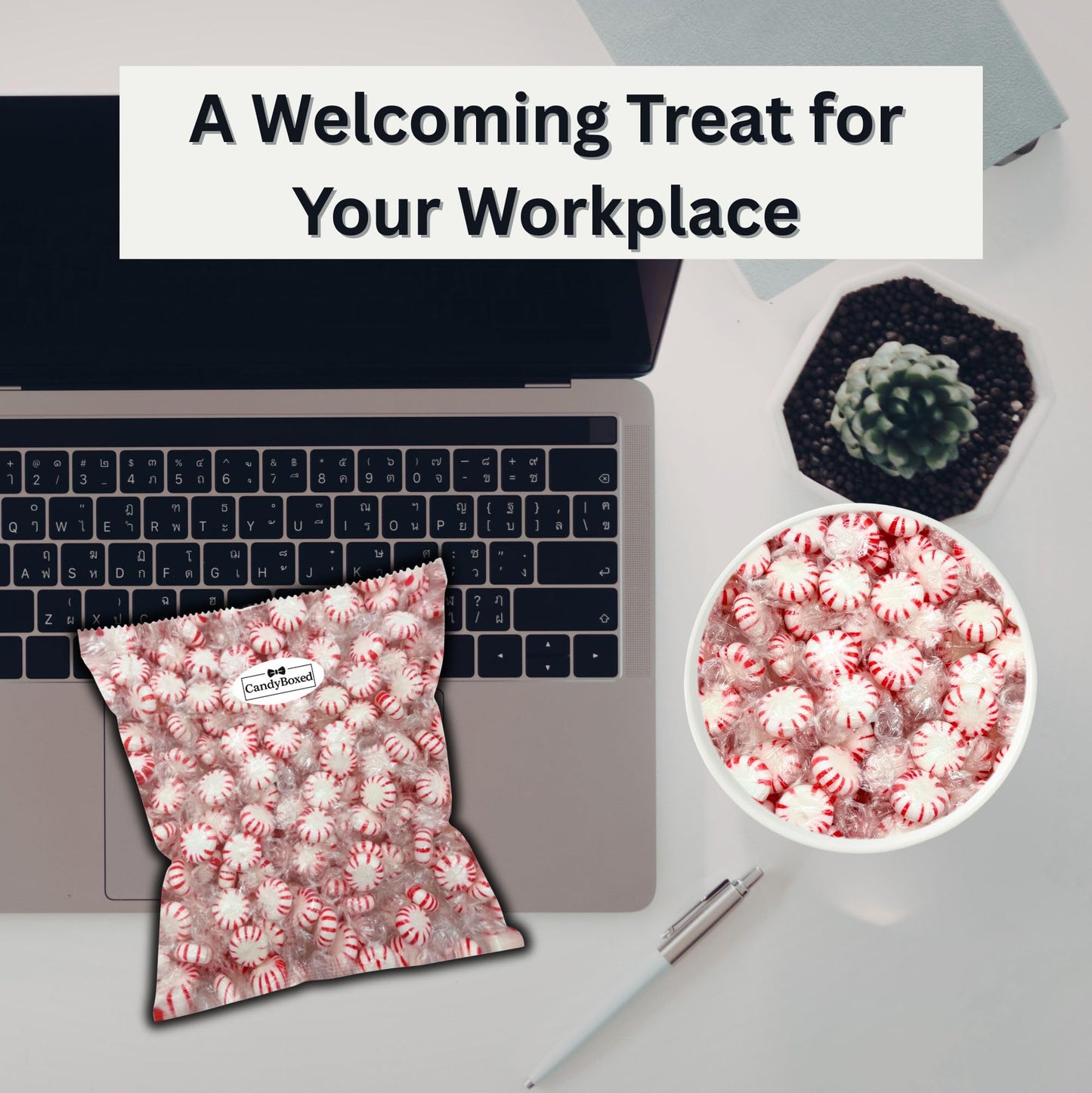 CandyBoxed Peppermint Candy, 3 Pound Bag, Individually Wrapped, Old Fashioned Hard Candy Discs