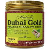 ANDREANO Dubai Gold Pistachio Chocolate Cream - with Manuka Honey & Crispy Kataifi - Gourmet Pistachio Spread - 7.2 oz (224 g) Jar