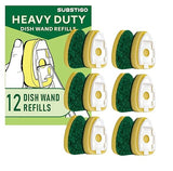 12-Pack Heavy Duty Dish Wand Sponge Refills for Scotch Brite Dishwand Refills, Fits All for ScotchBrite Replacement Sponge Heads for Dish Wands