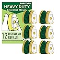 12-Pack Heavy Duty Dish Wand Sponge Refills for Scotch Brite Dishwand Refills, Fits All for ScotchBrite Replacement Sponge Heads for Dish Wands