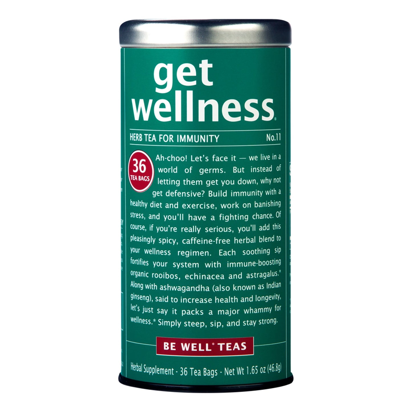 The Republic of Tea Be Well Red Rooibos Tea - Get Wellness - No.11 Herb Tea, 36 Count