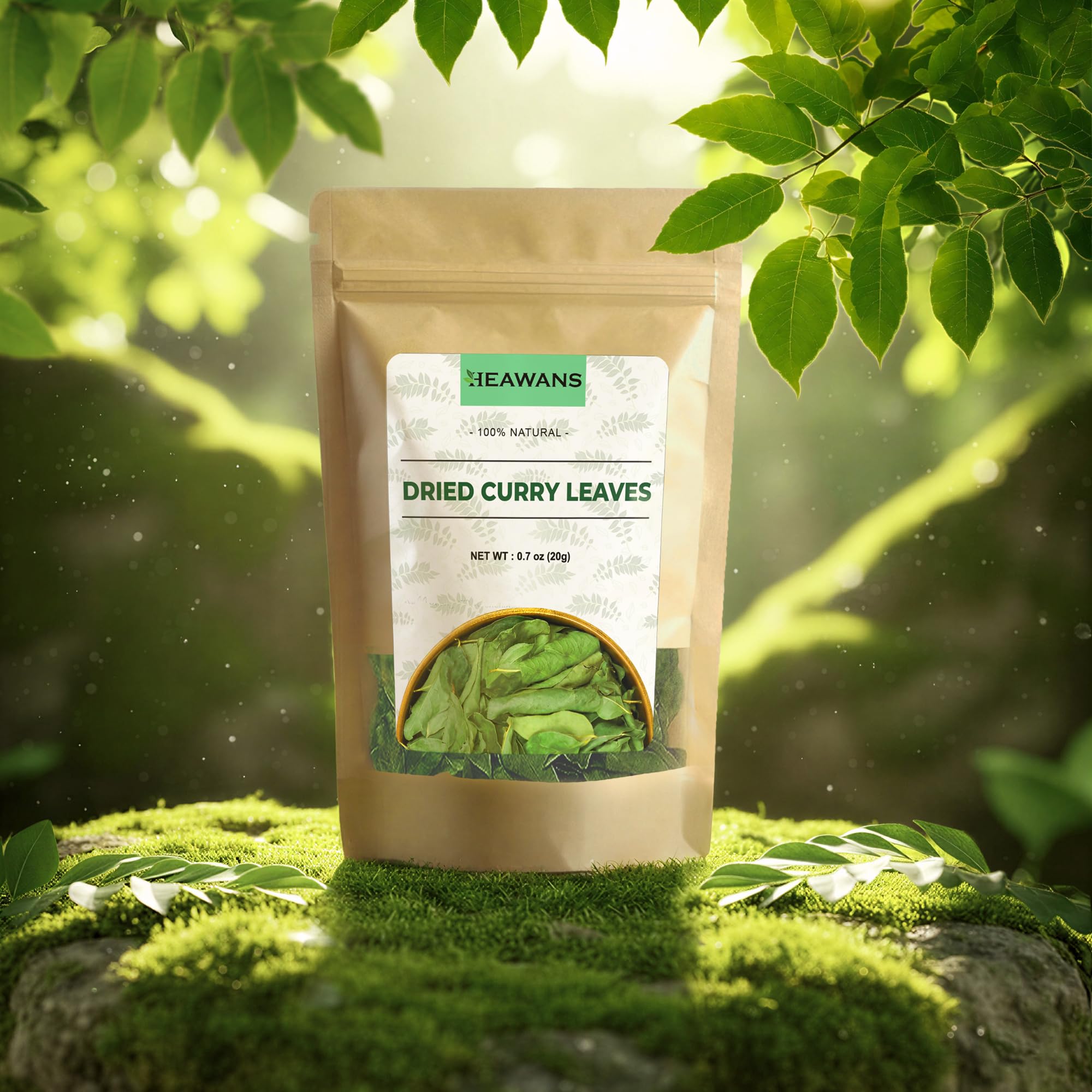 Dried Curry Leaves Whole, Not Broken or Crushed 0.7 ounce (20 gram) (0.7oz(20g))