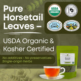 Biokoma Organic Horsetail Herb Tea 50g (Shavegrass) - Supports Healthy Hair, Skin and Nails - USDA Certified Organic Loose Dried Leaves in Resealable