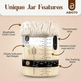 Sourdough Starter Kit with 40 oz Glass Jar - Extra Thermometer Strips and Breathable Covers Included in Sourdough Starter Jar Kit - A Perfect