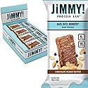 JiMMYBAR! Chocolate Peanut Butter Protein Bars 18g Protein Bar, 6g Low Sugar - 12 Count - 58g Health Bars - Functional Snack with Real Peanuts