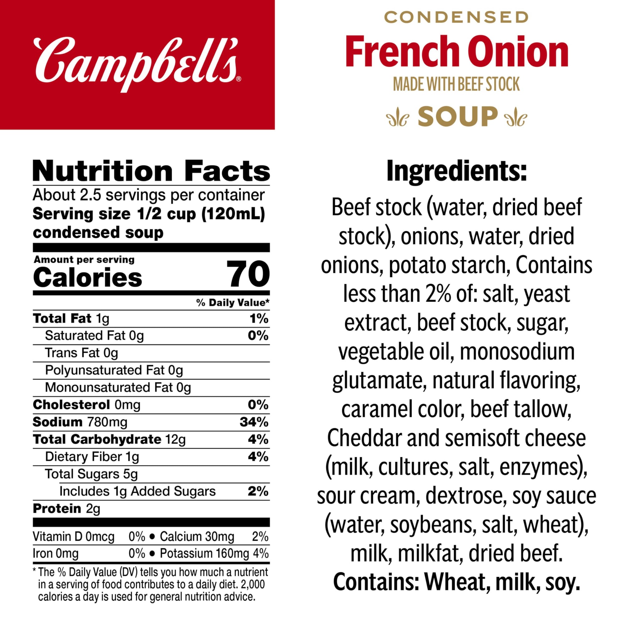Campbell's Condensed French Onion Soup, 10.5 Ounce Can
