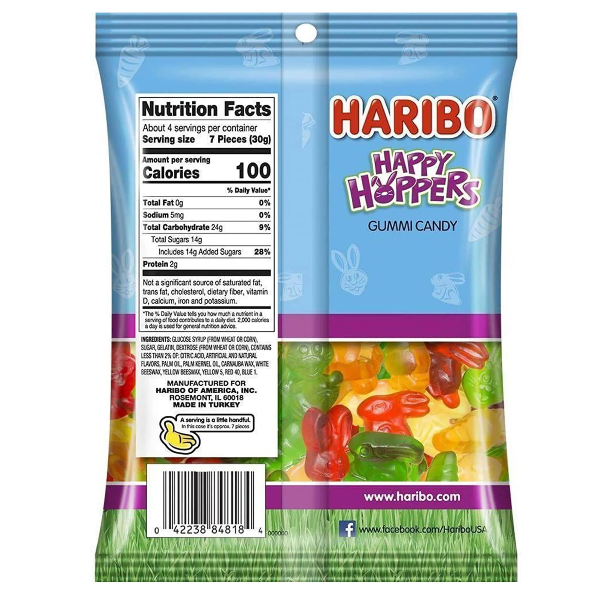Haribo Happy Hoppers Gummi Candy 4 oz (2 Pack)