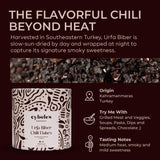 Cybele’s Harvest Urfa Biber (Isot) Chili Flakes 3oz, Turkish Urfa Pepper, Mild Smoky Chili