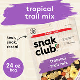 Snak Club Tropical Trail Mix with Peanuts, Dried Papaya, Raisins, Banana Chips, Dried Pineapple, Coconut Chips, and Almonds, Gluten-Free and Kosher