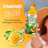 OKF Aloe Vera Drink Juice with Pure Aloe Pulp, Variety, 16.9 oz. (Mango, Pack of 20), Plant Based Drink, Korean drinks