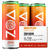 ZOA Zero Sugar Energy Drinks, Mango Splash - Sugar Free with Electrolytes, Healthy Vitamin C, Amino Acids, Essential B-Vitamins, and Caffeine from