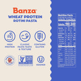 Banza Wheat Protein Penne Pasta - 22g Protein per Serving, High Protein, No-Compromises Taste & Texture, Powered by Chickpeas, 6 Pack (Rotini)