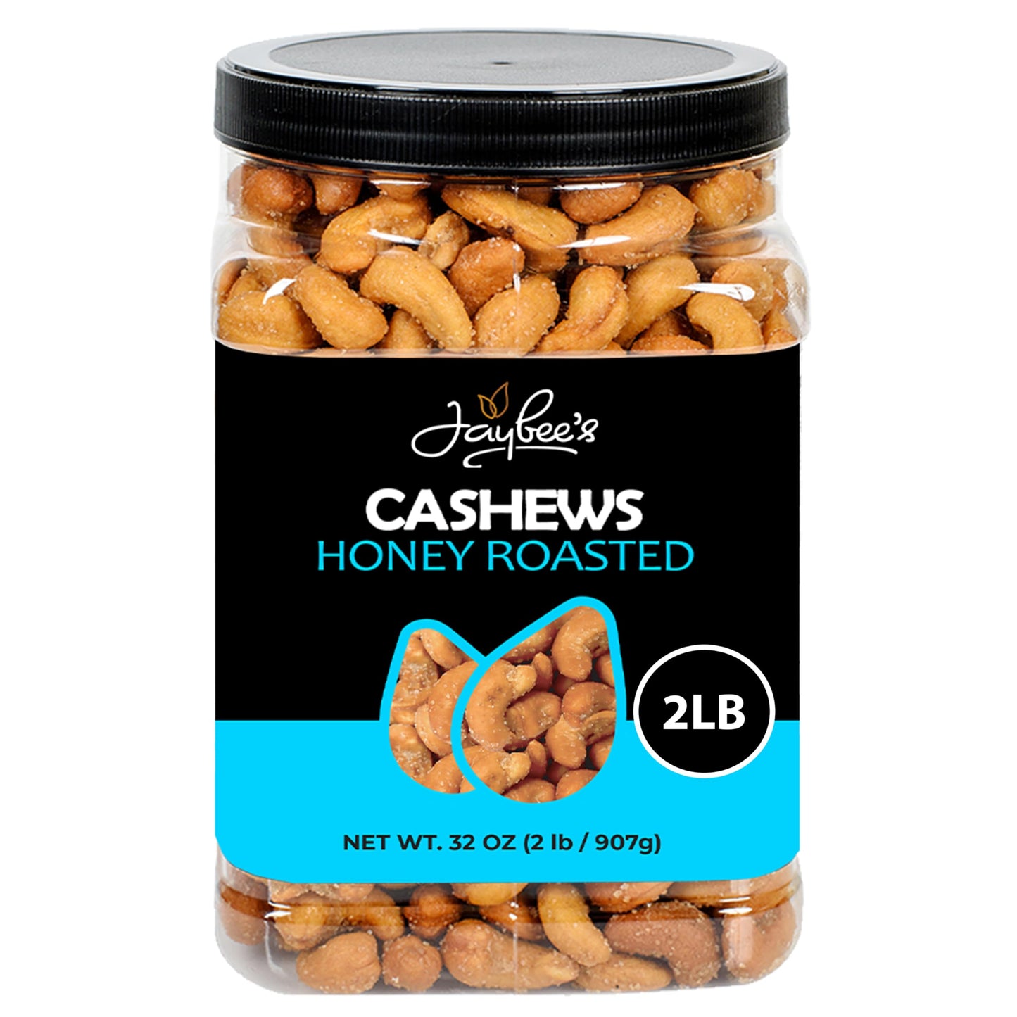 Honey Roasted Cashews - 32 oz Reusable Container | Gourmet Nuts Coated with Sweet & Natural Honey | Roasted to Perfection | Healthy Everyday Snack |