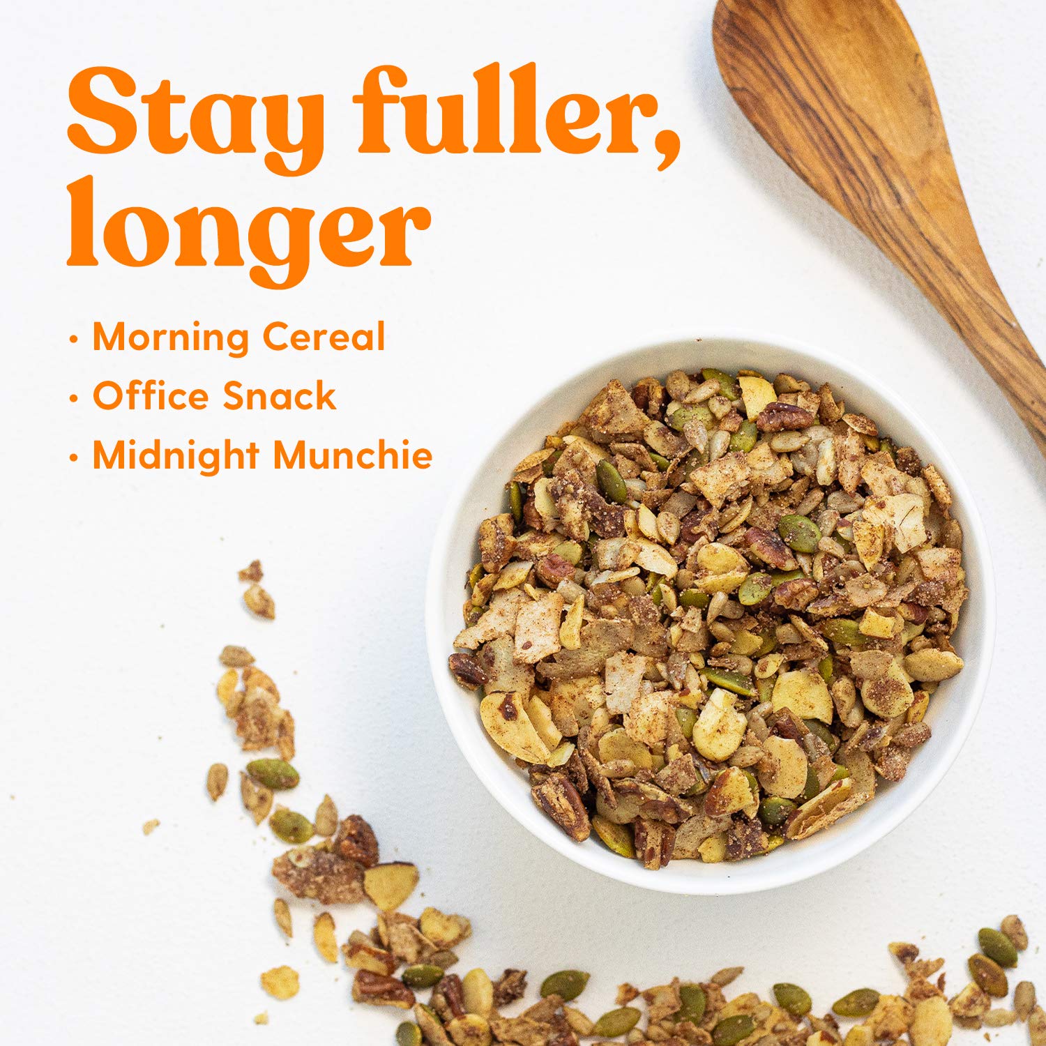 Livlo Keto Nut Granola Cereal - 1g Net Carbs - Grain Free & Gluten Free - Keto Friendly Low Carb Healthy Snack - Paleo & Diabetic Friendly Food
