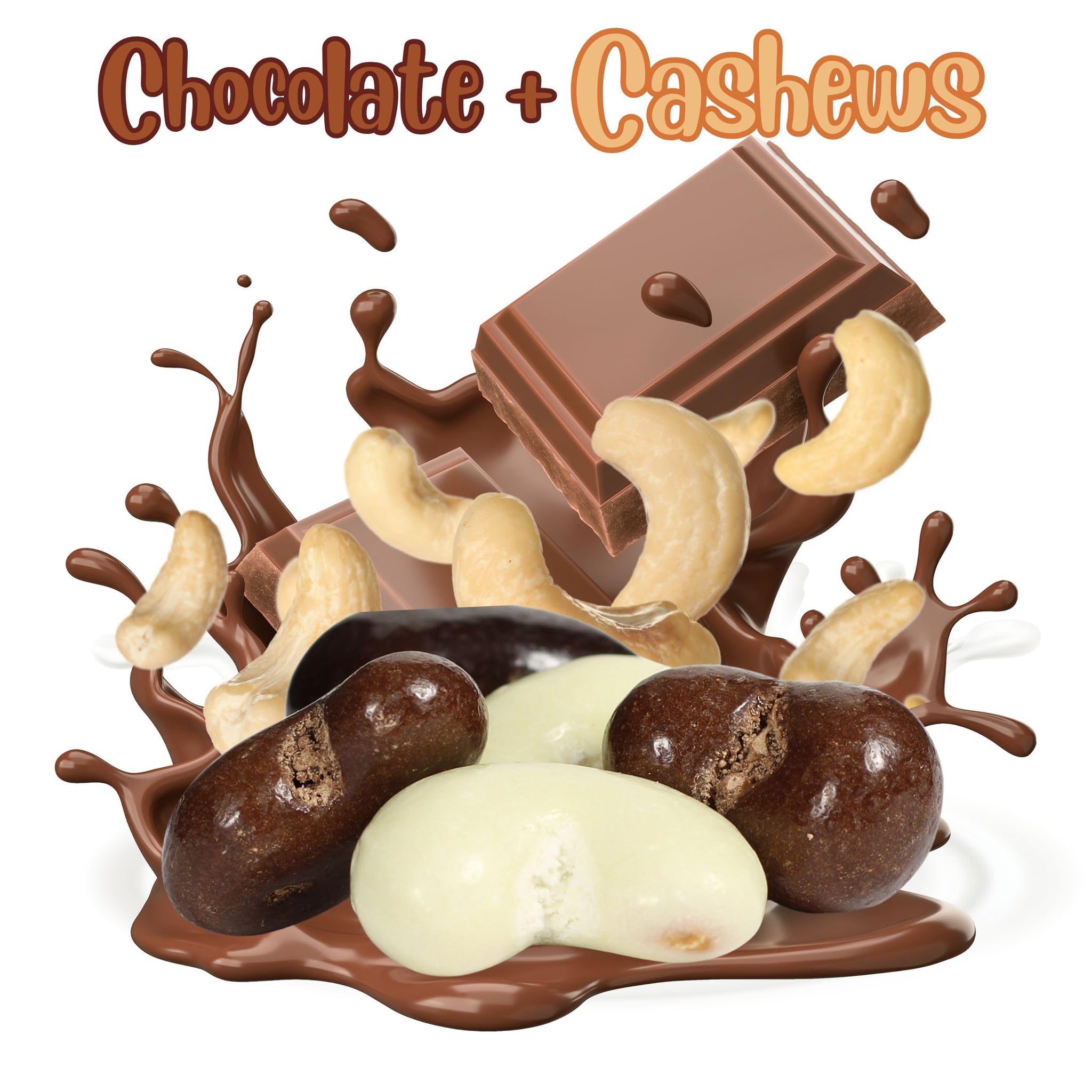 Gourmet Chocolate Covered Cashews Medley by Its Delish, 2 LBS Bulk Bag | Mix of Dark, Milk, and White Chocolate Coated Cashews - Chocolate Cashew Nuts