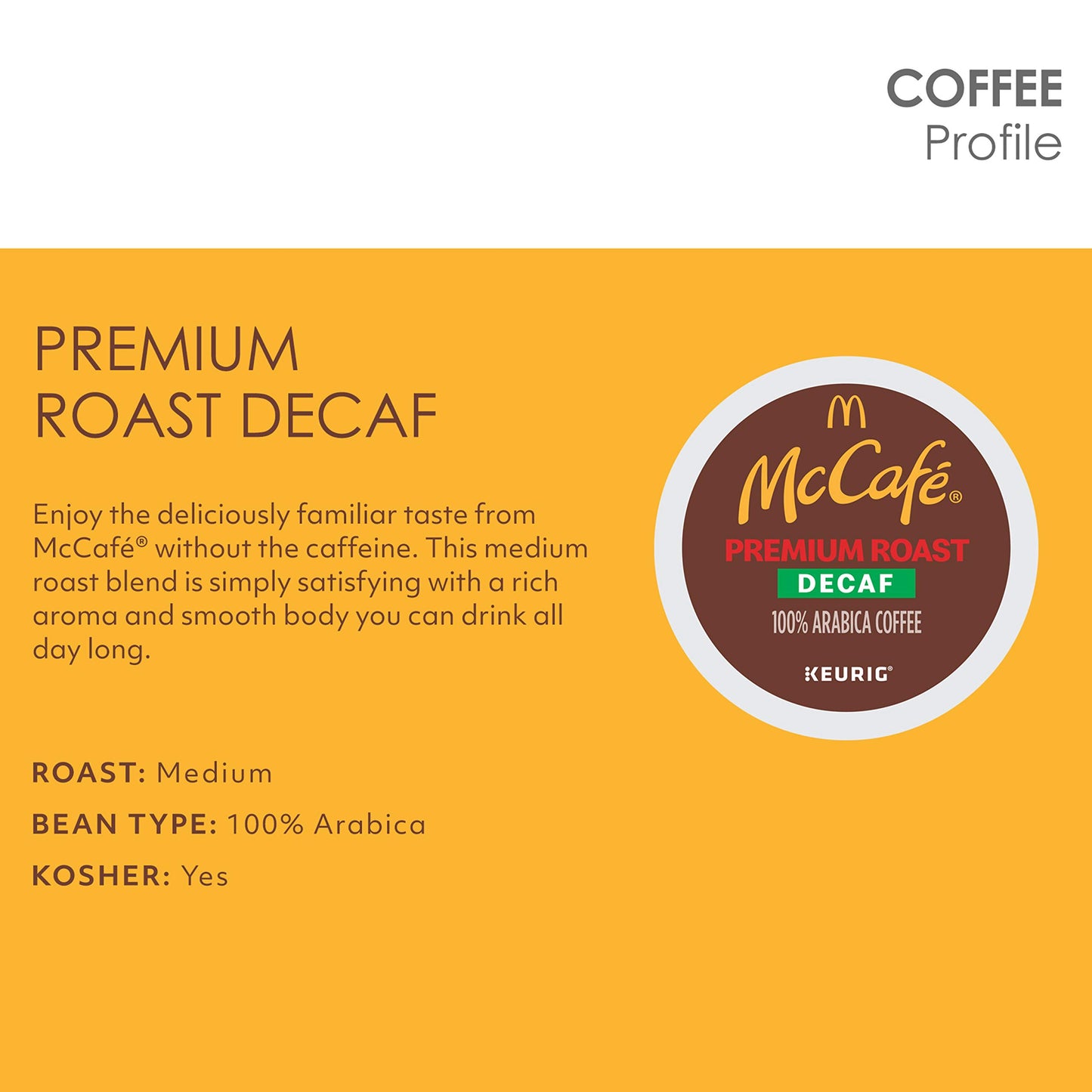 McCafé Decaf Premium Medium Roast K-Cup Coffee Pods (12 Pods)