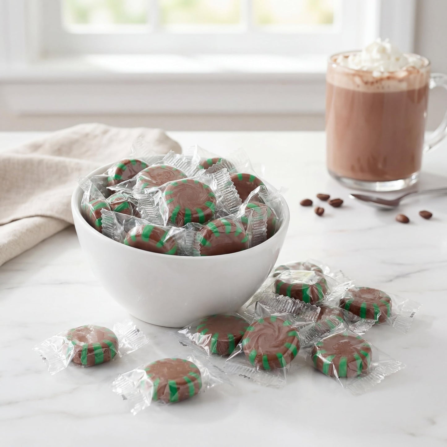 Chocolate Starlight Mints - Individually Wrapped Hard Candy, 1 lb Bulk Bag - Rich Flavor - Perfect for Offices, Parties, Candy Bowls & Events
