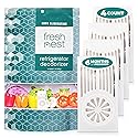 Fresh Nest Refrigerator Deodorizer with Zeolites (4-Pack) - Odor Eliminator for Fridge & Freezer - Outshines Baking Soda and Bamboo Charcoal Bags