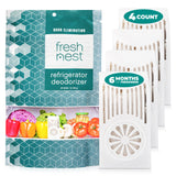 Fresh Nest Refrigerator Deodorizer with Zeolites (4-Pack) - Odor Eliminator for Fridge & Freezer - Outshines Baking Soda and Bamboo Charcoal Bags