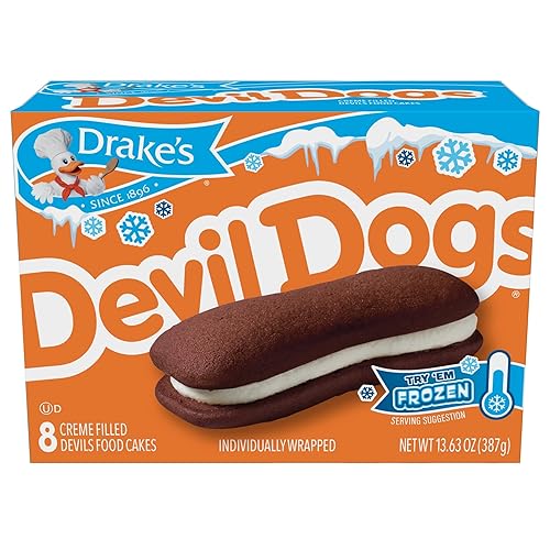 Drake's Devil Dogs, 8 Individually Wrapped Devils Food Cakes, 13.63 oz Box