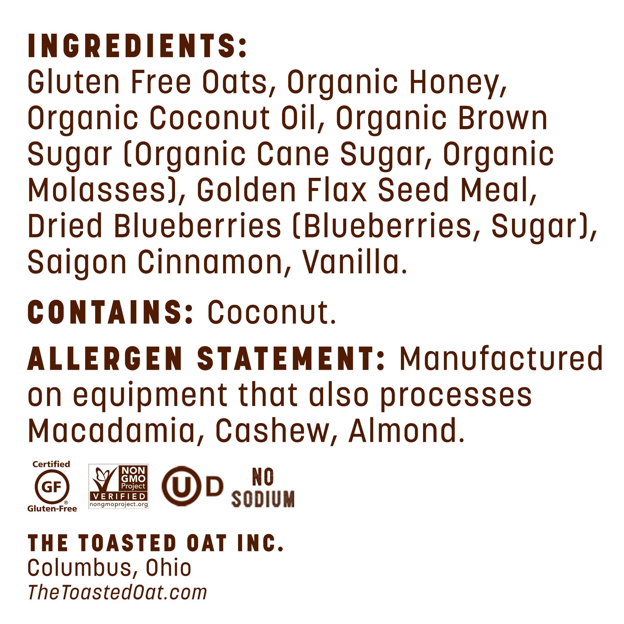 THE TOASTED OAT Blueberry Cobbler Granola, 10 OZ