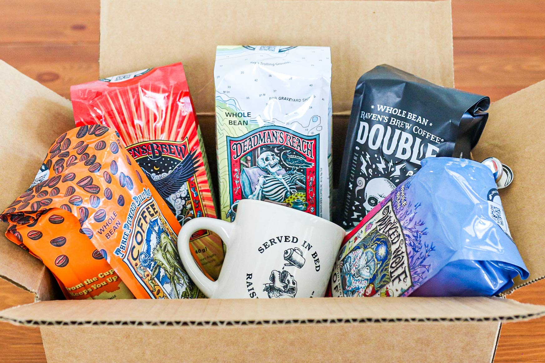 Raven's Brew Ground Variety Pack - 3 Delicious Flavors - Wicked Wolf, Three Peckered Billy Goat and Deadman's Reach - 12 oz each