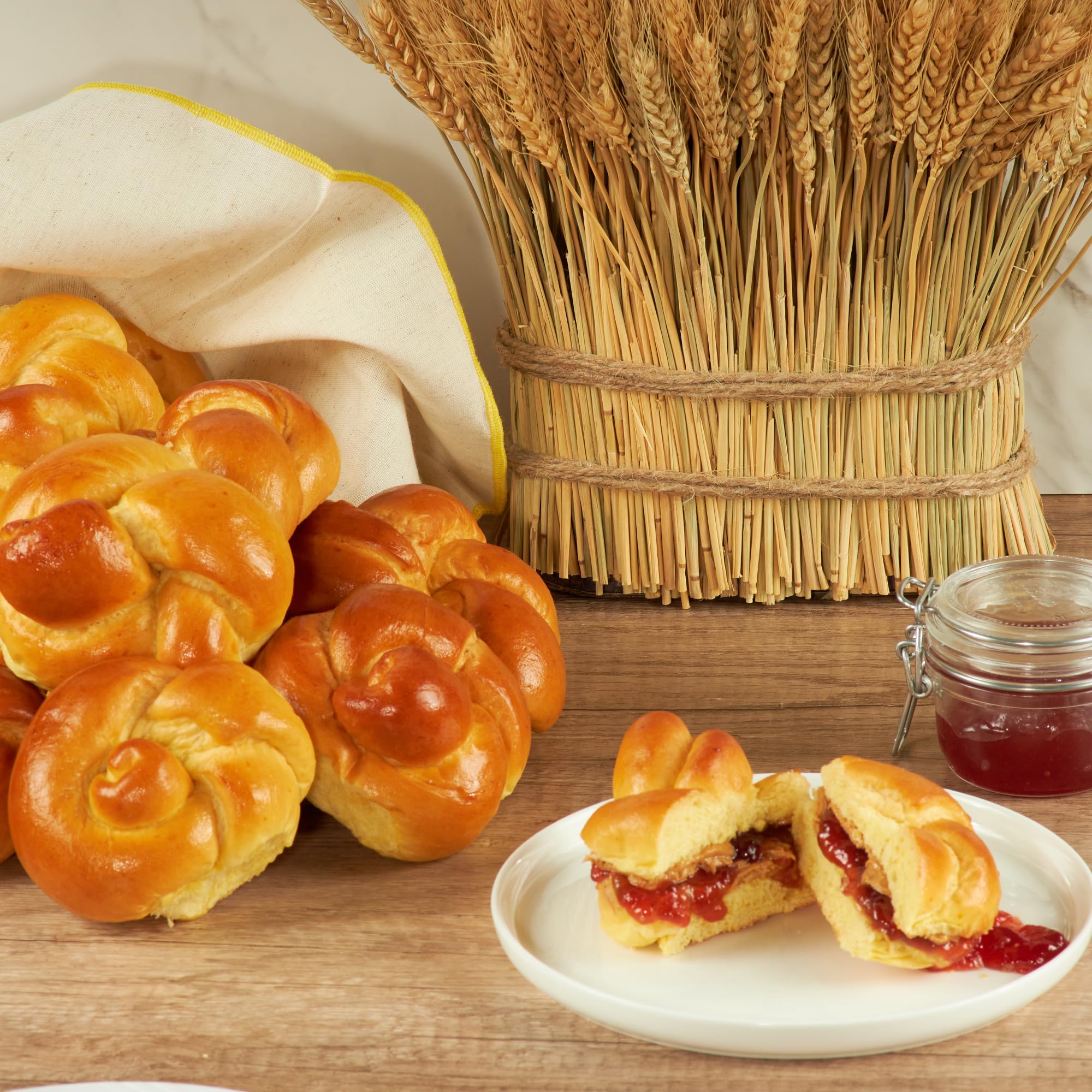 Kosher Braided Challah Rolls | Traditional, Fresh & Delicious | Great for Shabbat or any Holiday | Kosher, Dairy & Nut Free | 2-13 oz Packs with 6