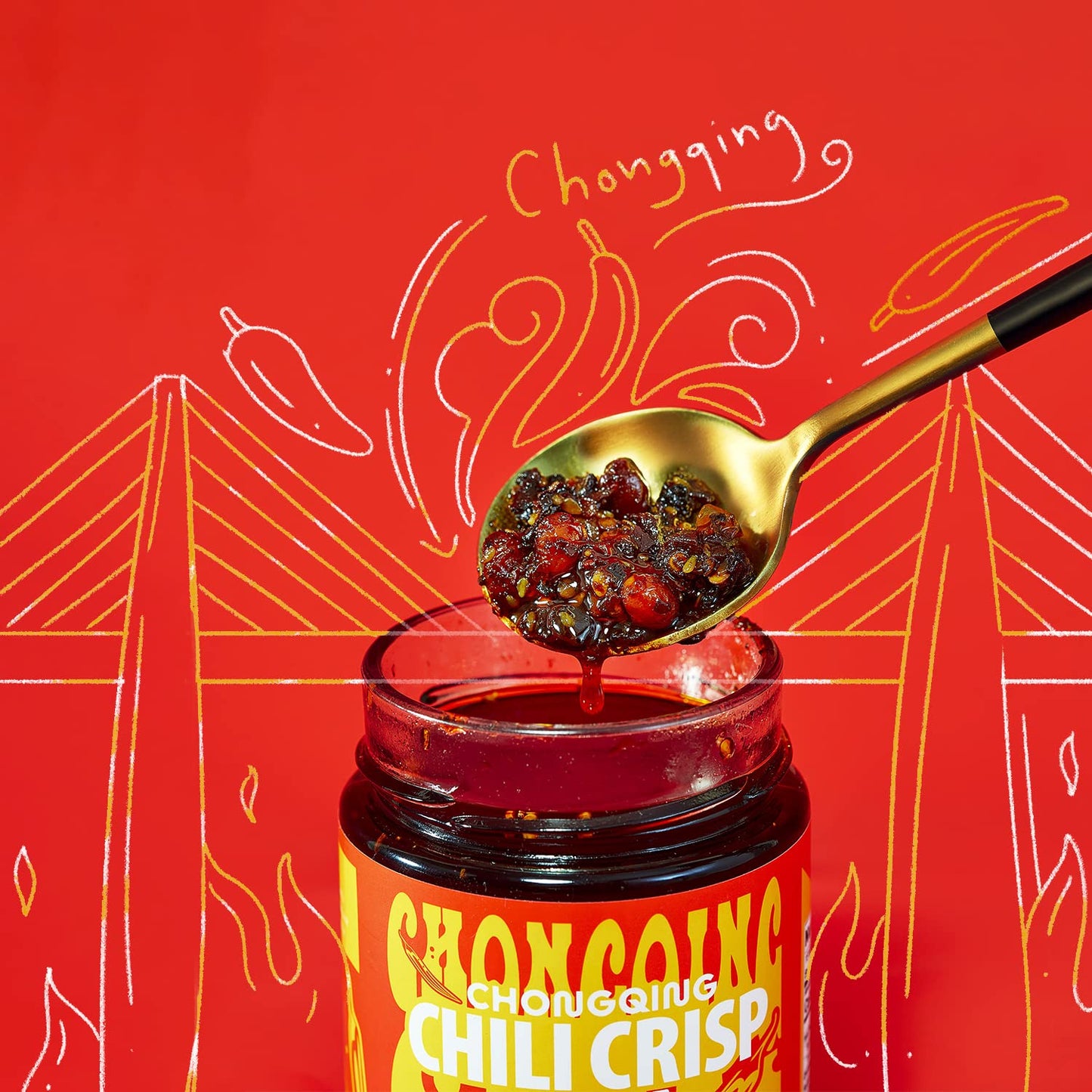 Hotpot Queen Chongqing Chili Crisp | Authentic & Flavorful Premium Sichuan Chili Sauce | Extra Spicy, Tingly, Hot Mala Sauce For A Sensational Savory