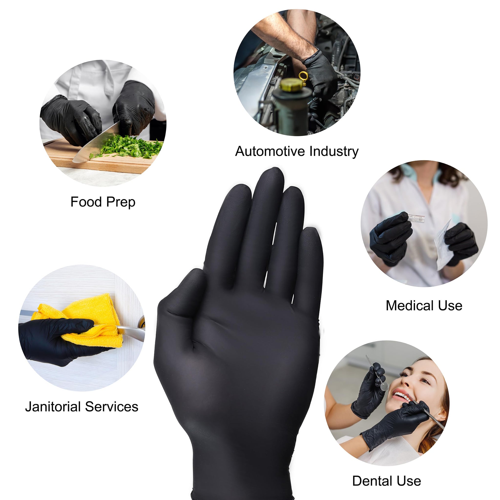VGuard A19A32 Nitrile Gloves Disposable Gloves - Case (10 Boxes 100CT) 7mil Medium Black Powder Free Nitrile Gloves Case