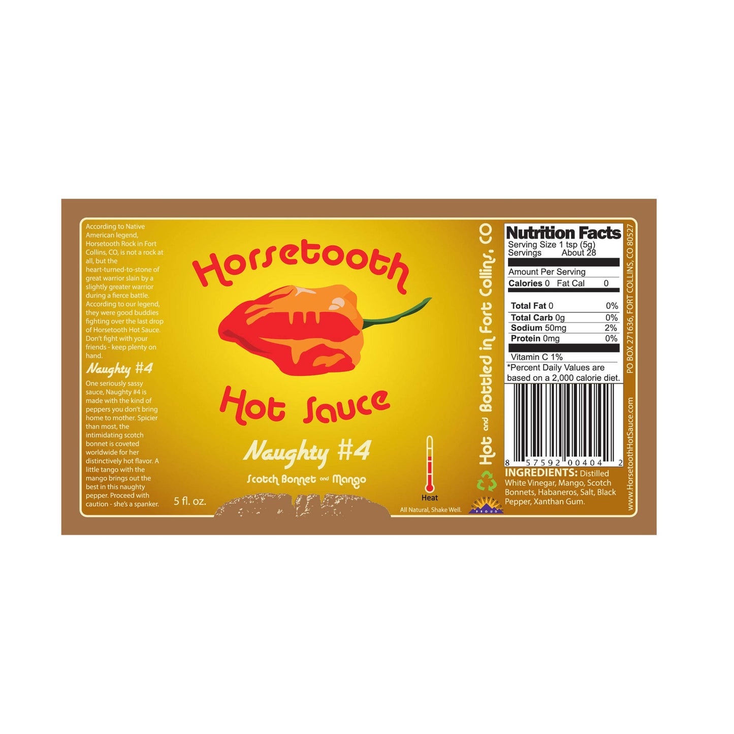 Horsetooth Hot Sauce Naughty Hot Sauce, 5 FZ