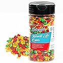 Bakerpan Quins Sprinkles for Cake Decorating - Fall Autumn Harvest Mix Confetti 4 Ounces - Thanksgiving Edible Confetti Sprinkles for Cupcakes, Ice