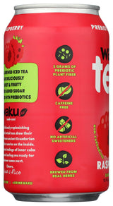 Waku, Tea Prebiotic Herbal Raspberry, 12 Fl Oz