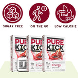 Energy Drink Mix Bundle. Includes Six Boxes of Pure Kick Energy Drink Mix of Black Cherry Pomegranate Flavor. Comes with a BELLATAVO Fridge Magnet!