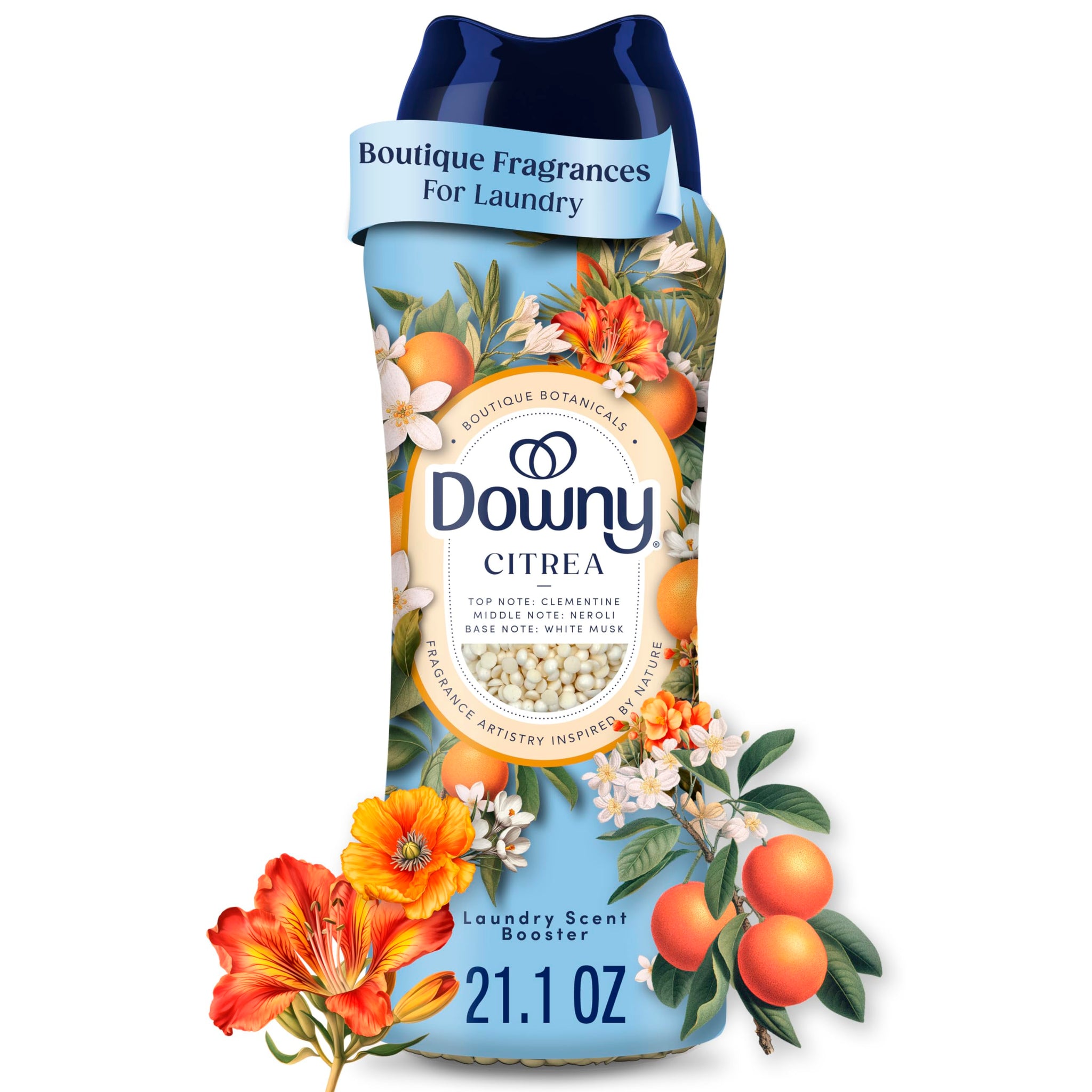 Downy Boutique Botanicals In Wash Laundry Scent Booster Beads, Boutique Fragrances inspired by the Artistry of Nature, CITREA Scent, 21.1 oz