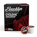 Brooklyn Beans Cyclone Gourmet Coffee Pods - Compatible with Keurig K Cup Brewers Including 2.0 Machines, 40 Count, Strong and Intense Double Caffeine