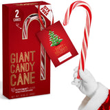 Giant Candy Cane Sticks 2 Pack Gift box - 10 Inch Individually Wrapped Dye-Free Christmas Candy Peppermint Flavor For Stocking Fillers, Holiday Party