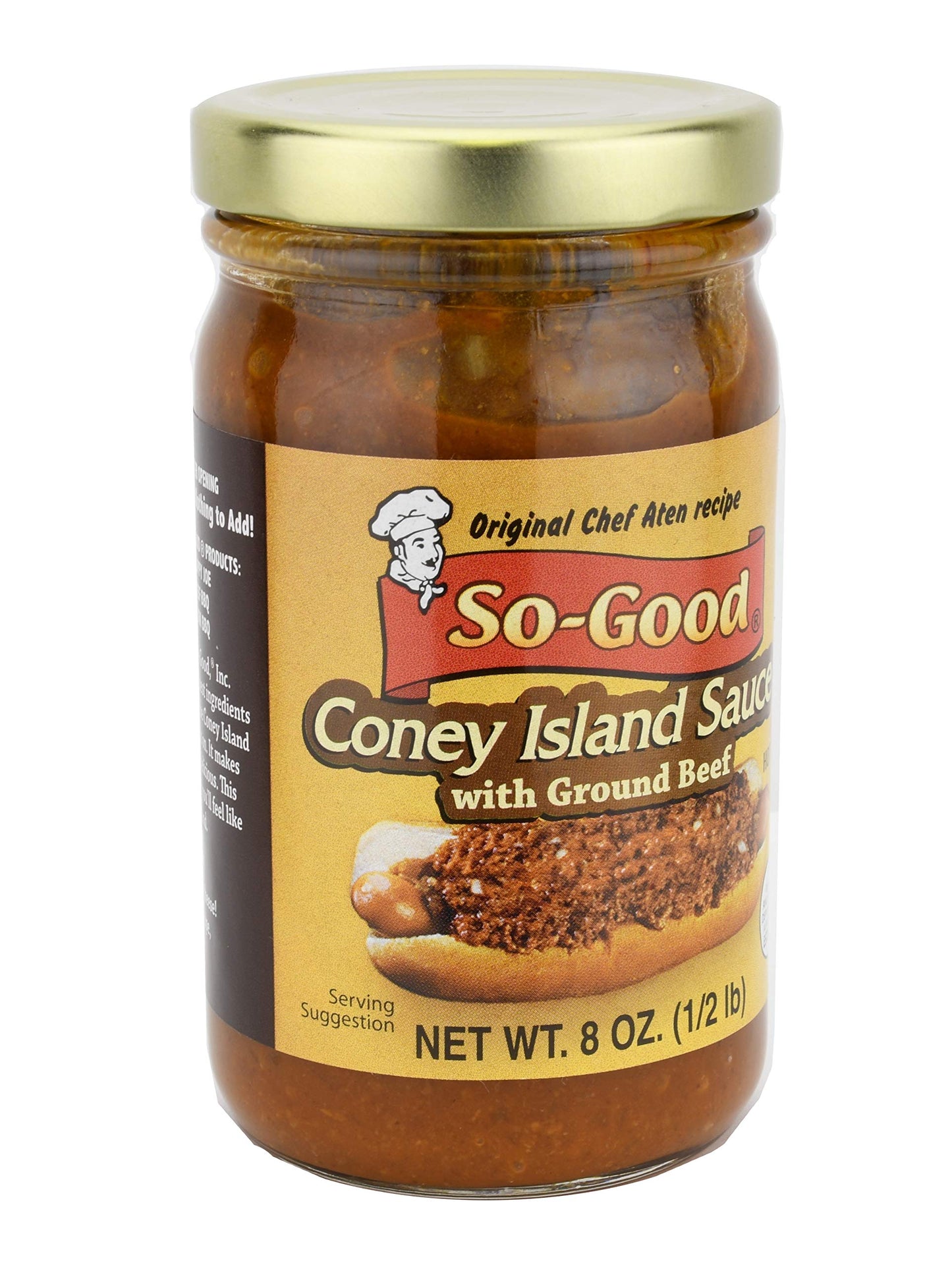 So-Good Coney Island Sauce with Ground Beef 8 oz Jar