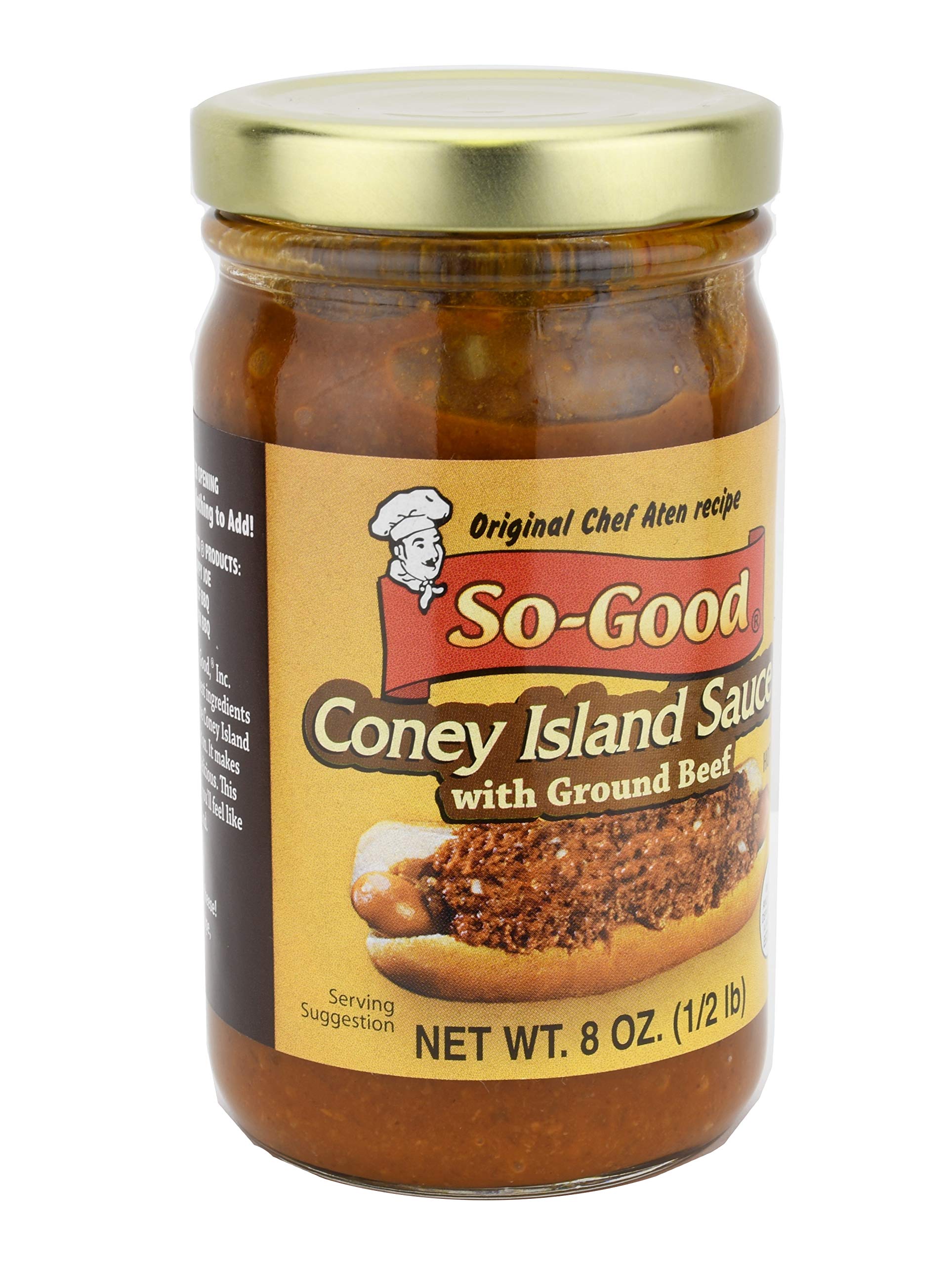 So-Good Coney Island Sauce with Ground Beef 8 oz Jar