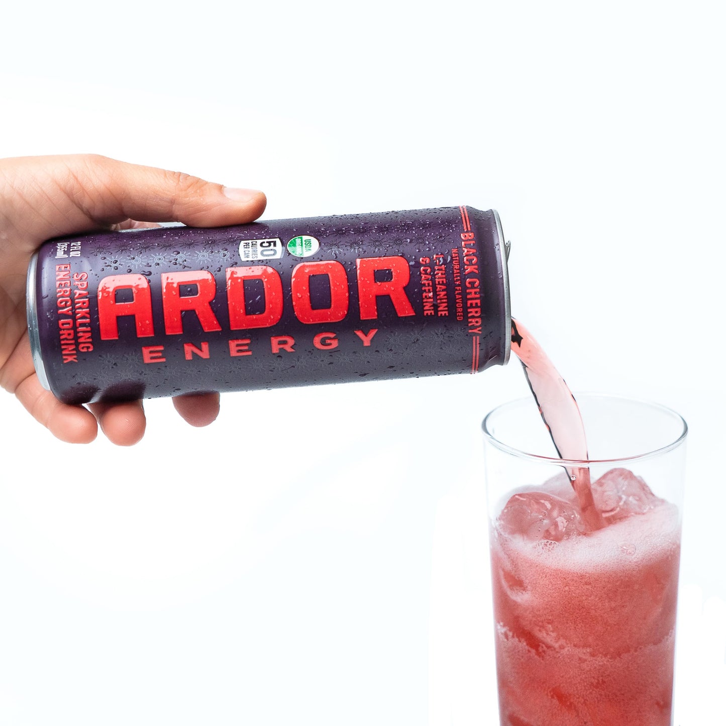 ARDOR ENERGY Natural Sparkling Energy Drink with 100mg Natural Caffeine & 200mg L-Theanine from Organic Green Tea for Smooth Energy & Focus | Healthy